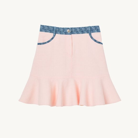 Sandro Short mixed-material olene Contrast Trim Mini Skirt NWT - Picture 4 of 6